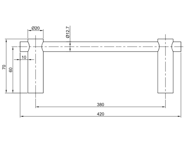 Handdoekrek 40cm Picolo RVS - Afbeelding 2