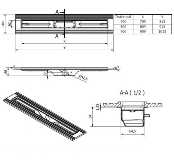 I-Drain Liquid afvoergoot voor gietvloeren etc. - Afbeelding 2