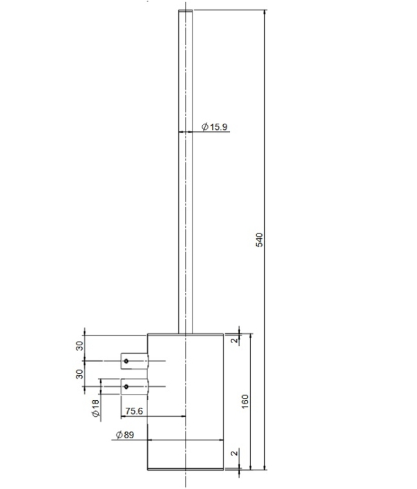 Toiletborstel hangend model Picolo van RVS geborsteld koper - Afbeelding 2