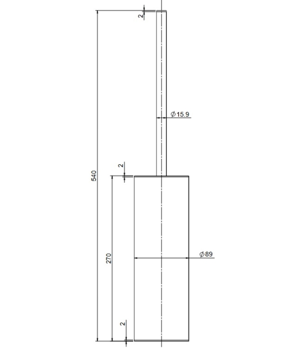 Toiletborstel staand model Picolo RVS geborsteld goud - Afbeelding 2