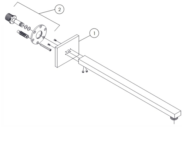 Douchearm Stein12 vierkant 40cm lang - Afbeelding 2