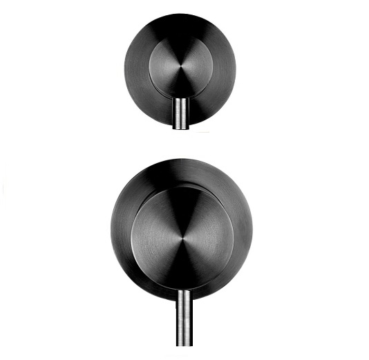 RVS inbouw douche mengkraan Picolo met omstel in gun metal black