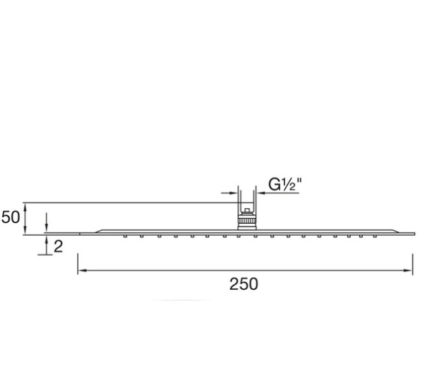Regendouche Stein39 ultra dun 25cm messing verchroomd - Afbeelding 2