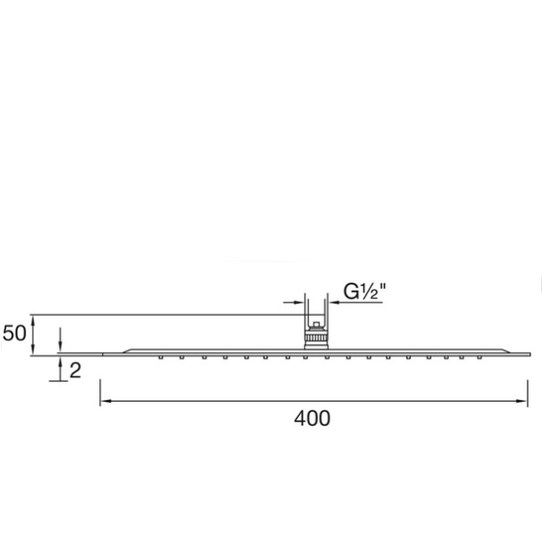 Regendouche Stein39 ultra dun 40cm messing verchroomd - Afbeelding 2
